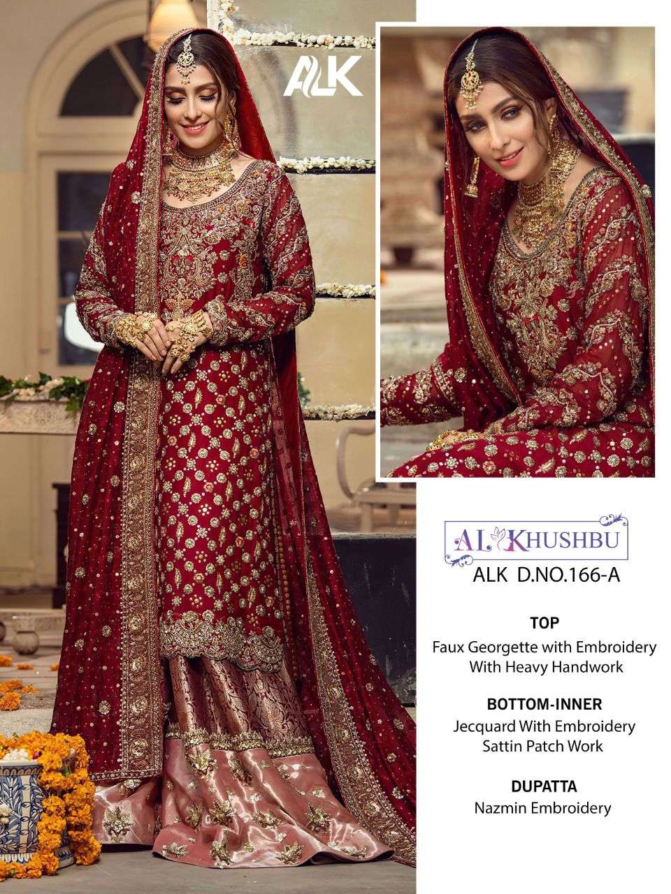Al Khushbu Hit Design 166-A By Al Khushbu Beautiful Pakistani Suits Colorful Stylish Fancy Casual Wear & Ethnic Wear Faux Georgette Dresses At Wholesale Price