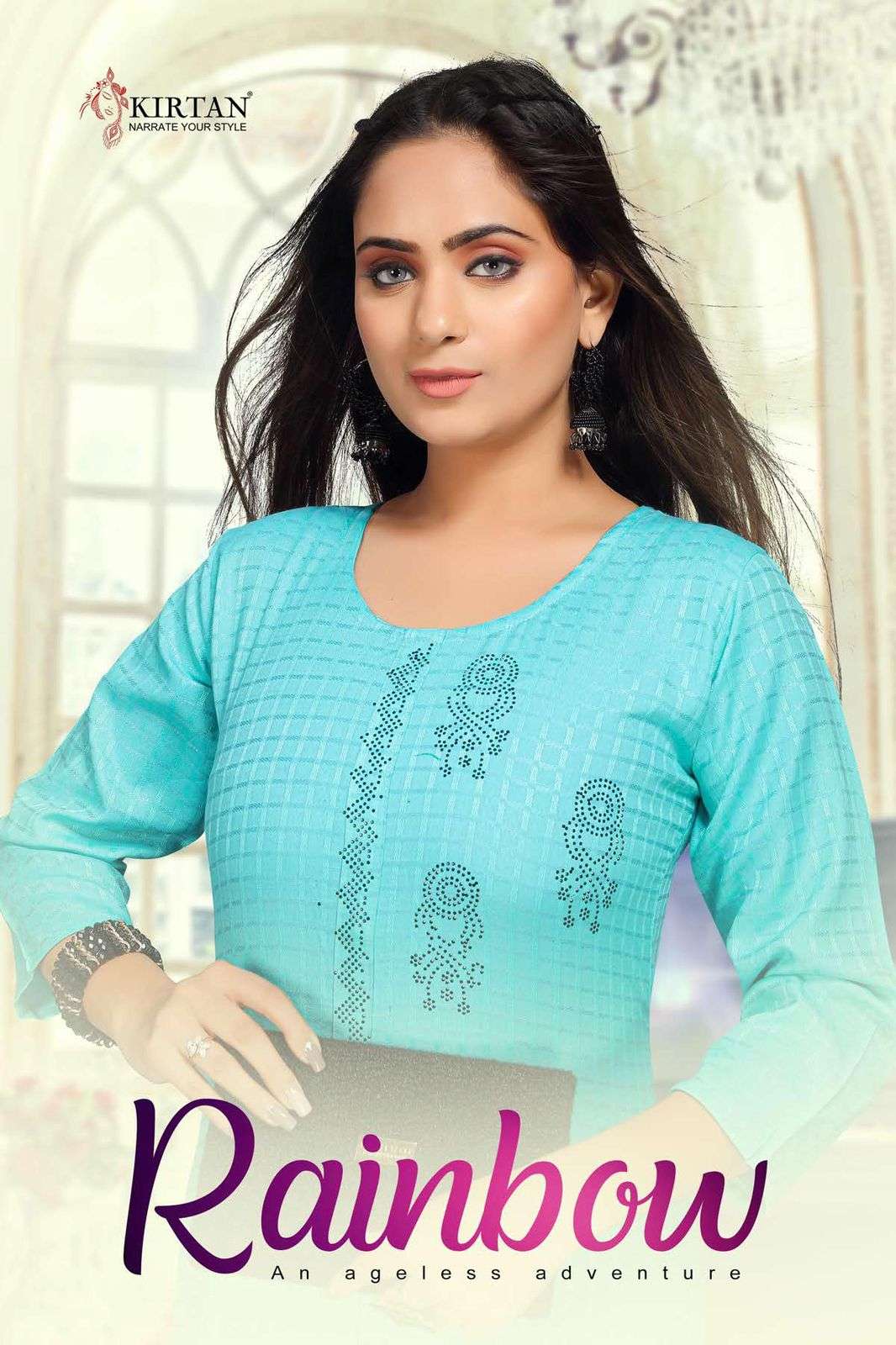 RAINBOW BY KIRTAN 101 TO 105 SERIES DESIGNER STYLISH FANCY COLORFUL BEAUTIFUL PARTY WEAR & ETHNIC WEAR COLLECTION RAYON WITH WORK KURTIS AT WHOLESALE PRICE