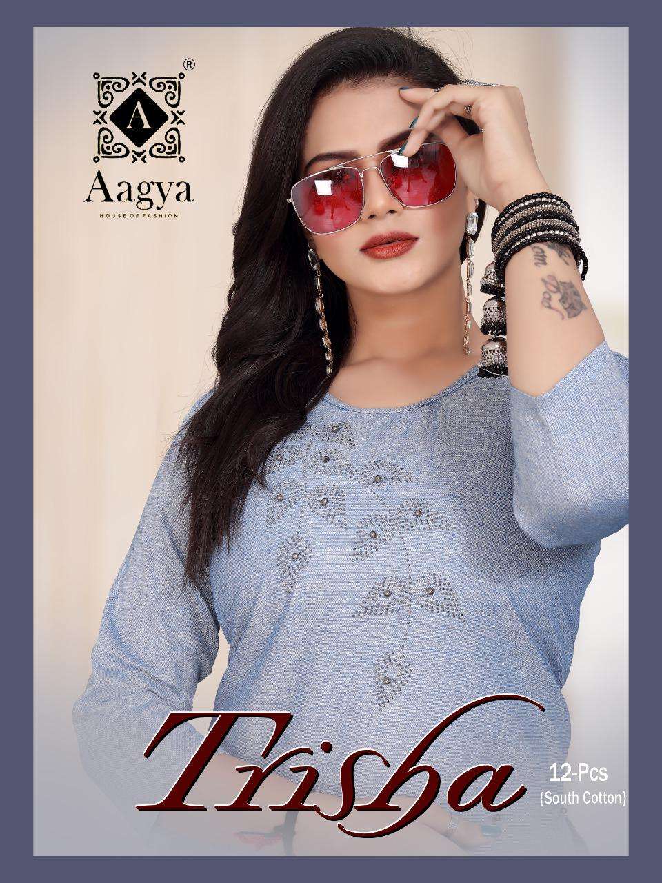 TRISHA BY AAGYA 01 TO 12 SERIES DESIGNER STYLISH FANCY COLORFUL BEAUTIFUL PARTY WEAR & ETHNIC WEAR COLLECTION SOUTH COTTON KURTIS AT WHOLESALE PRICE