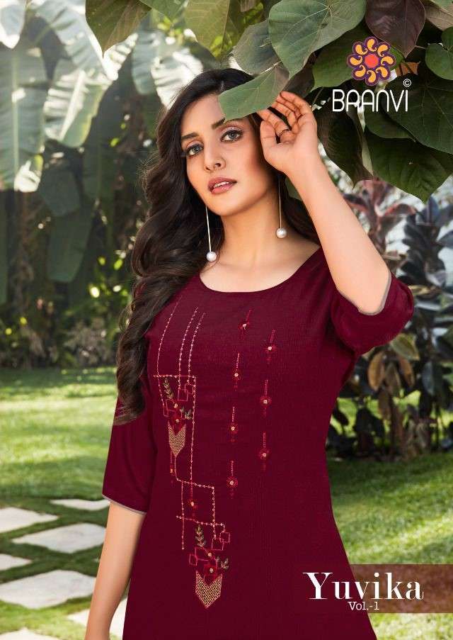 YUVIKA BY BAANVI 101 TO 108 SERIES DESIGNER STYLISH FANCY COLORFUL BEAUTIFUL PARTY WEAR & ETHNIC WEAR COLLECTION CHINNON SILK WITH WORK KURTIS WITH BOTTOM AT WHOLESALE PRICE