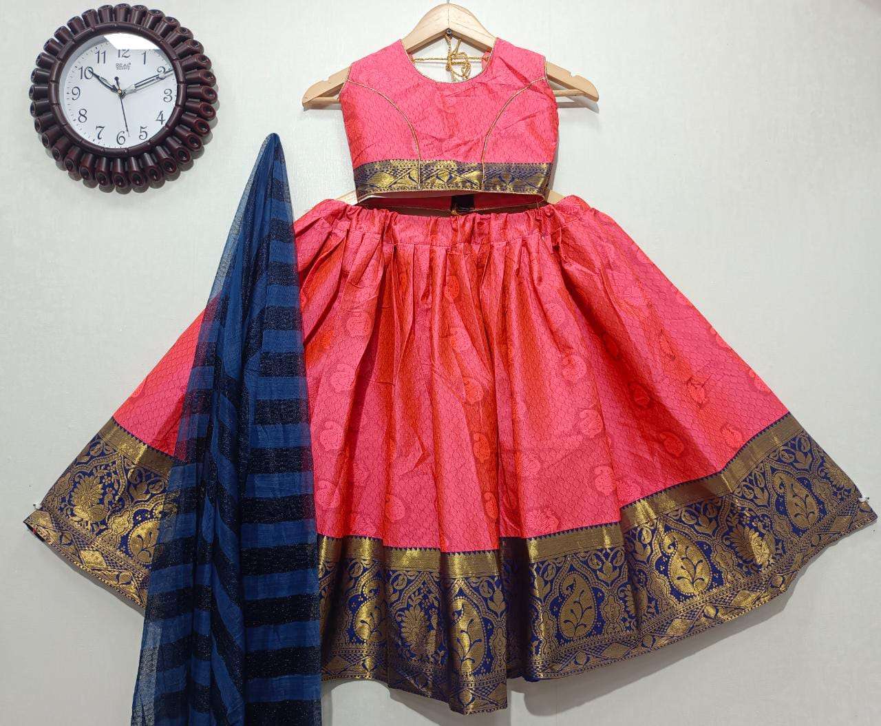 Popular Pure Banaras Silk Kids Lehanga