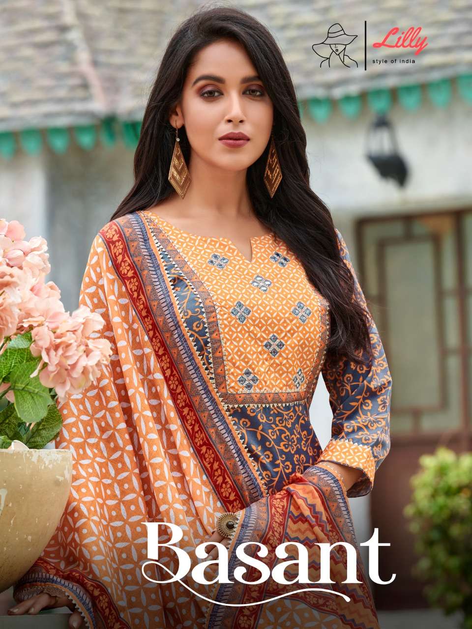 BASANT BY LILY 105 TO 108 SERIES BEAUTIFUL SUITS COLORFUL STYLISH FANCY CASUAL WEAR & ETHNIC WEAR LINEN COTTON DRESSES AT WHOLESALE PRICE