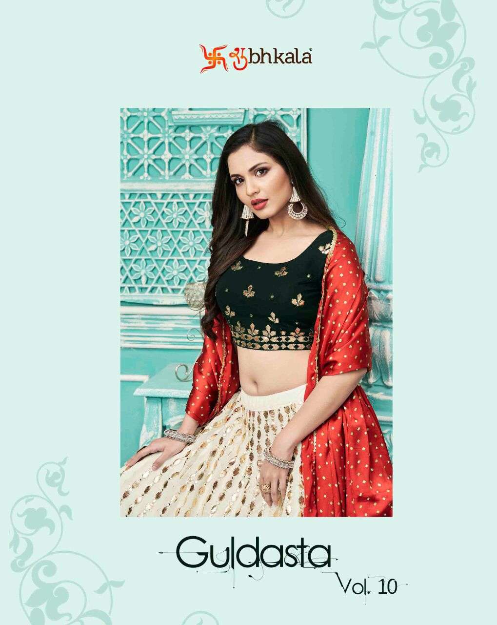 Guldasta Vol-10 By Shubhkala 1901 To 1906 Series Indian Traditional Beautiful Stylish Designer Banarasi Silk Jacquard Embroidered Party Wear Georgette Lehengas At Wholesale Price