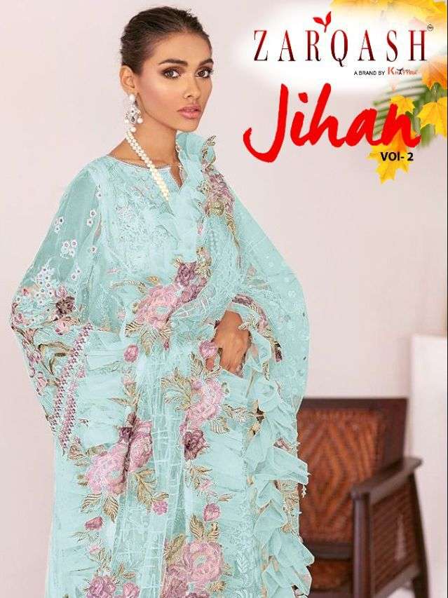 Jihan Vol-2 By Zarqash 2099-A To 2099-D Series Beautiful Summer Collection Pakisatni Suits Stylish Fancy Colorful Casual Wear & Ethnic Wear Faux Georgette Embroidered Dresses At Wholesale Price