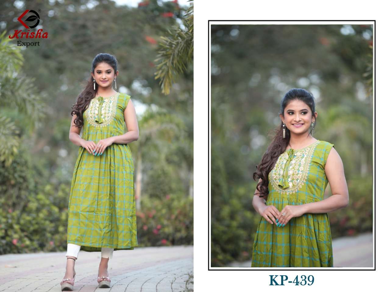KP-439 BY KRISHA EXPORTS DESIGNER STYLISH FANCY COLORFUL BEAUTIFUL PARTY WEAR & ETHNIC WEAR COLLECTION RAYON EMBROIDERED KURTIS AT WHOLESALE PRICE