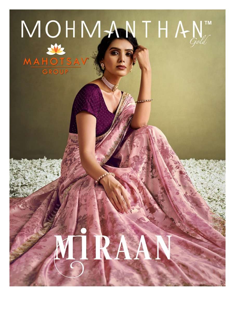 MIRAAN BY MOHMANTHAN 21906 TO 21914 SERIES INDIAN TRADITIONAL WEAR COLLECTION BEAUTIFUL STYLISH FANCY COLORFUL PARTY WEAR & OCCASIONAL WEAR FANCY SAREES AT WHOLESALE PRICE