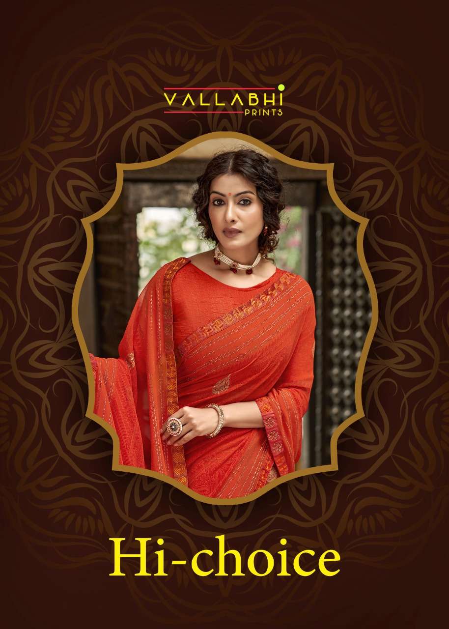HIt-CHOICE BY VALLABHI PRINTS 14781 TO 14788 SERIES INDIAN TRADITIONAL WEAR COLLECTION BEAUTIFUL STYLISH FANCY COLORFUL PARTY WEAR & OCCASIONAL WEAR GEORGETTE PRINT SAREES AT WHOLESALE PRICE
