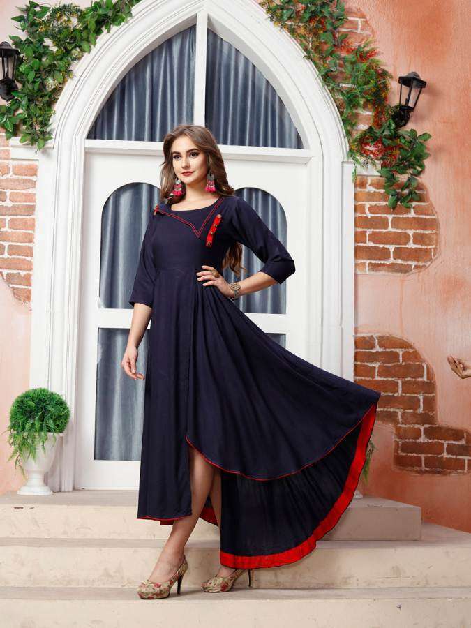 PULPEE VOL-4 BY KAJRI STYLE 401 TO 408 SERIES BEAUTIFUL STYLISH FANCY COLORFUL CASUAL WEAR & ETHNIC WEAR HEAVY RAYON GOWNS AT WHOLESALE PRICE