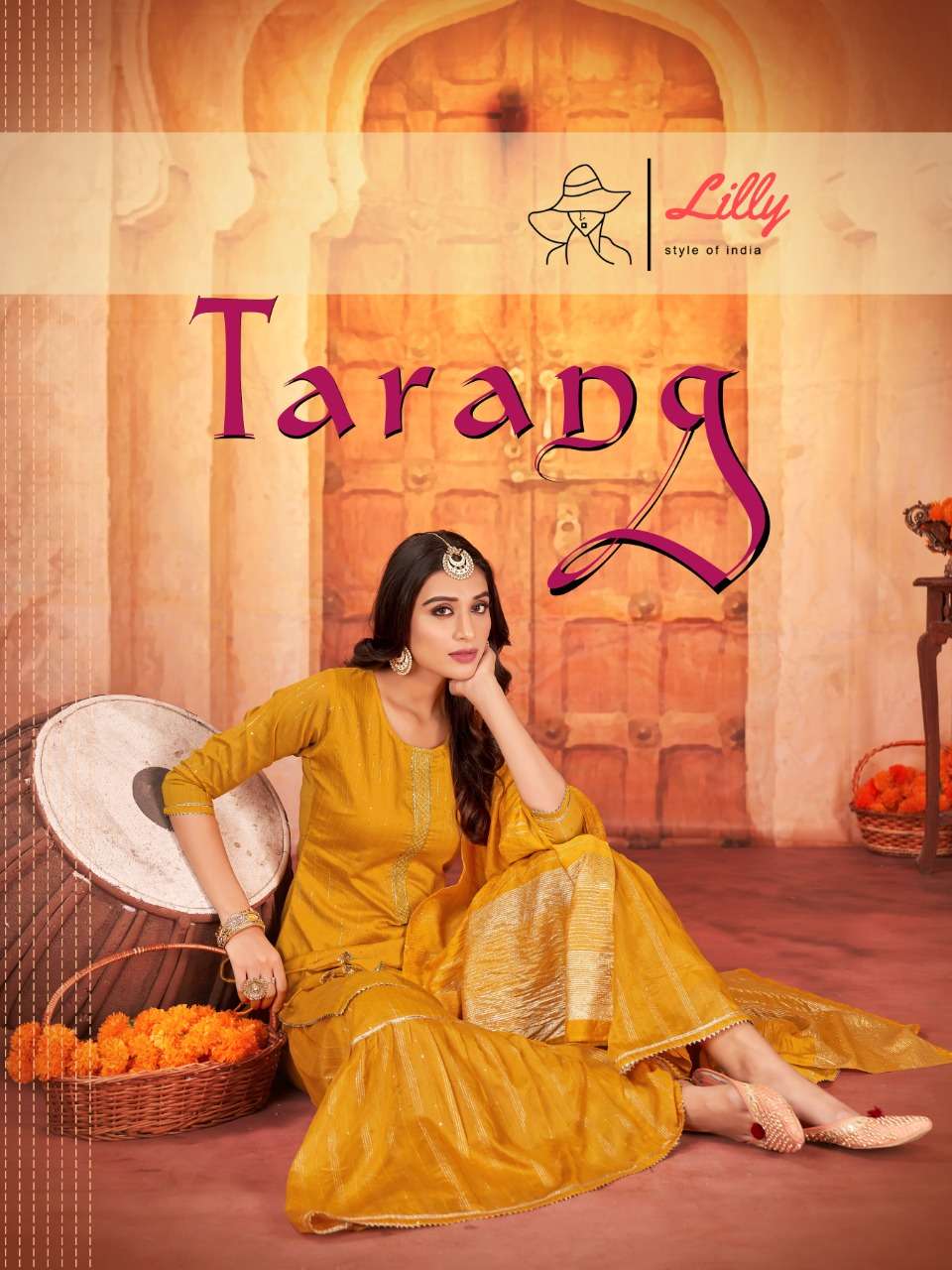 TARANG BY LILLY 1001 TO 1004 SERIES BEAUTIFUL SHARARA SUITS COLORFUL STYLISH FANCY CASUAL WEAR & ETHNIC WEAR VISCOSE CHANDERI DRESSES AT WHOLESALE PRICE
