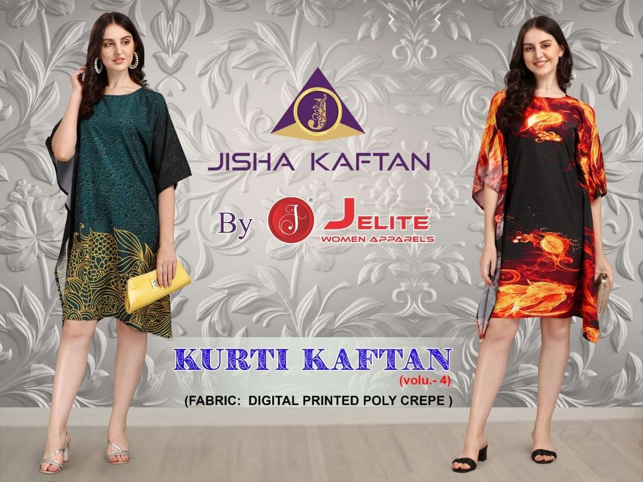 KURTI KAFTAN VOL-4 BY JELITE 125 TO 132 SERIES DESIGNER STYLISH FANCY COLORFUL BEAUTIFUL PARTY WEAR & ETHNIC WEAR COLLECTION POLYSTER CREPE KURTIS AT WHOLESALE PRICE