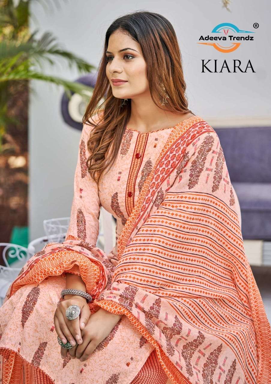 KIARA BY ADEEVA TRENDZ 502-001 TO 502-010 SERIES BEAUTIFUL SUITS COLORFUL STYLISH FANCY CASUAL WEAR & ETHNIC WEAR PURE COTTON PRINT DRESSES AT WHOLESALE PRICE