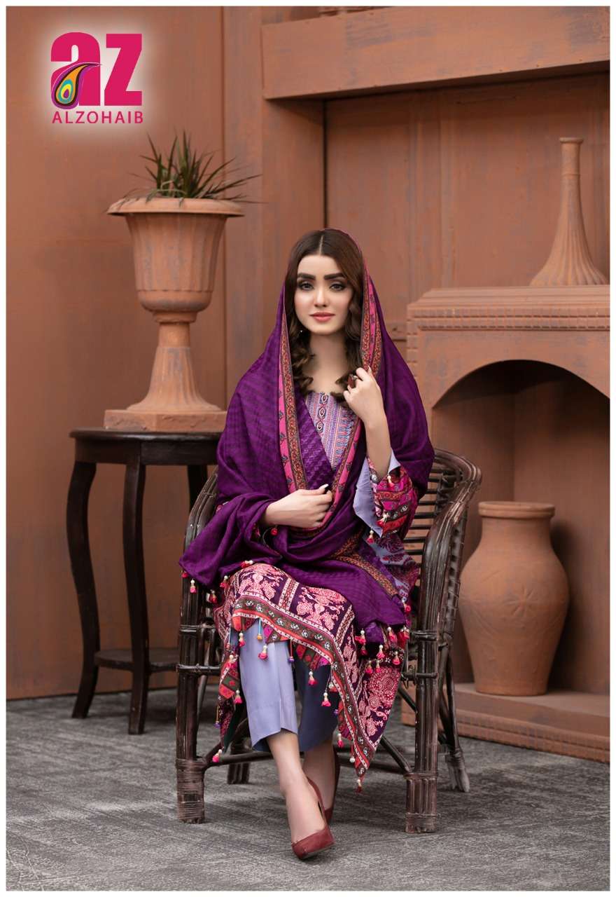 Roohi Vol-3 By Alzohaib 301 To 306 Series Beautiful Stylish Suits Fancy Colorful Casual Wear & Ethnic Wear & Ready To Wear Pure Lawn Cotton Printed Dresses At Wholesale Price