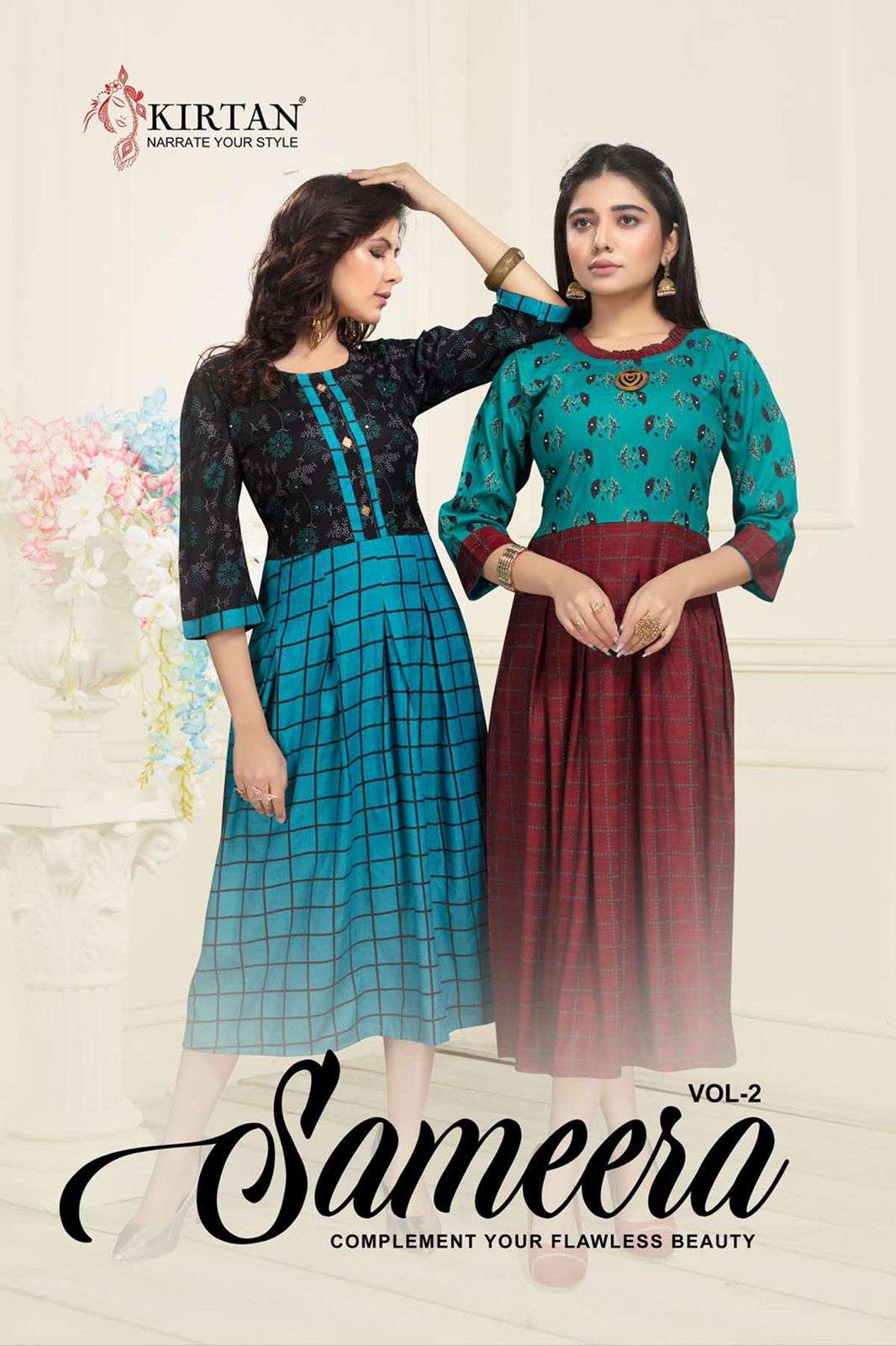 SAMEERA VOL-2 BY KIRTAN 101 TO 106 SERIES DESIGNER STYLISH FANCY COLORFUL BEAUTIFUL PARTY WEAR & ETHNIC WEAR COLLECTION RAYON PRINT KURTIS AT WHOLESALE PRICE