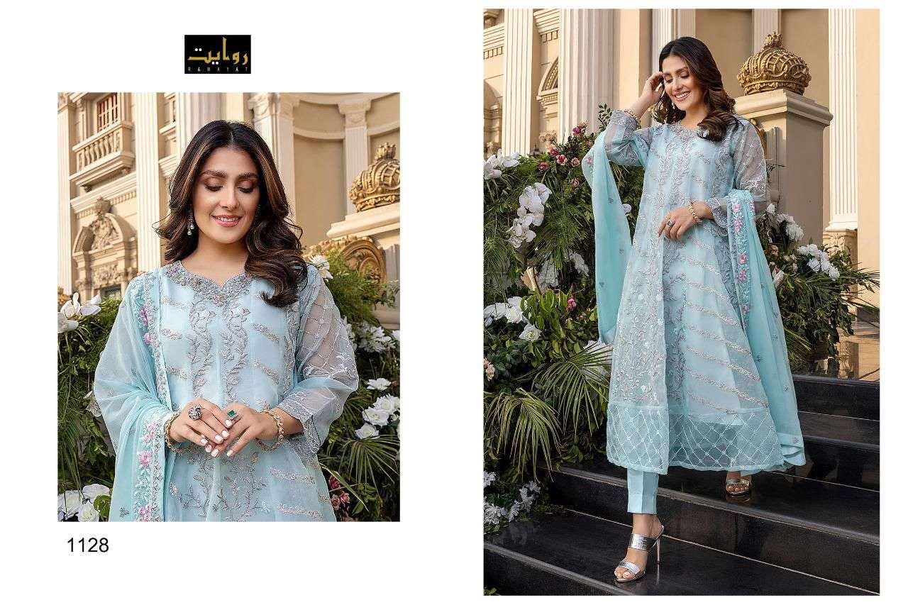 AZURE VOL 2 BY RAWAYAT 1127 TO 1029 SERIES DESIGNER PAKISTANI SUITS COLLECTION BEAUTIFUL STYLISH FANCY