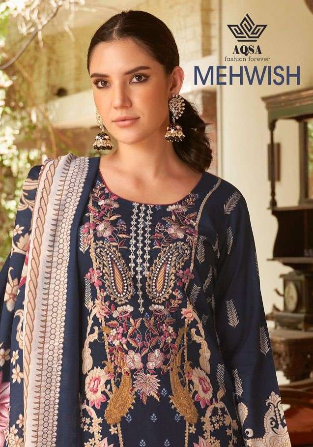 MEHWISH BY AQSA 101 TO 106 SERIES BEAUTIFUL SUITS COLORFUL STYLISH FANCY CASUAL WEAR & ETHNIC WEAR CAMBRIC PRINT DRESSES AT WHOLESALE PRICE
