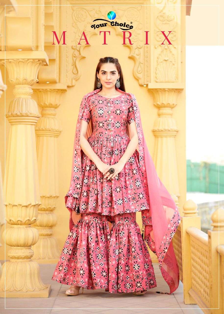 Matrix By Your Choice 4252 To 4255 Series Beautiful Sharara Suits Colorful Stylish Fancy Casual Wear & Ethnic Wear Pure Modal Digital Print Dresses At Wholesale Price