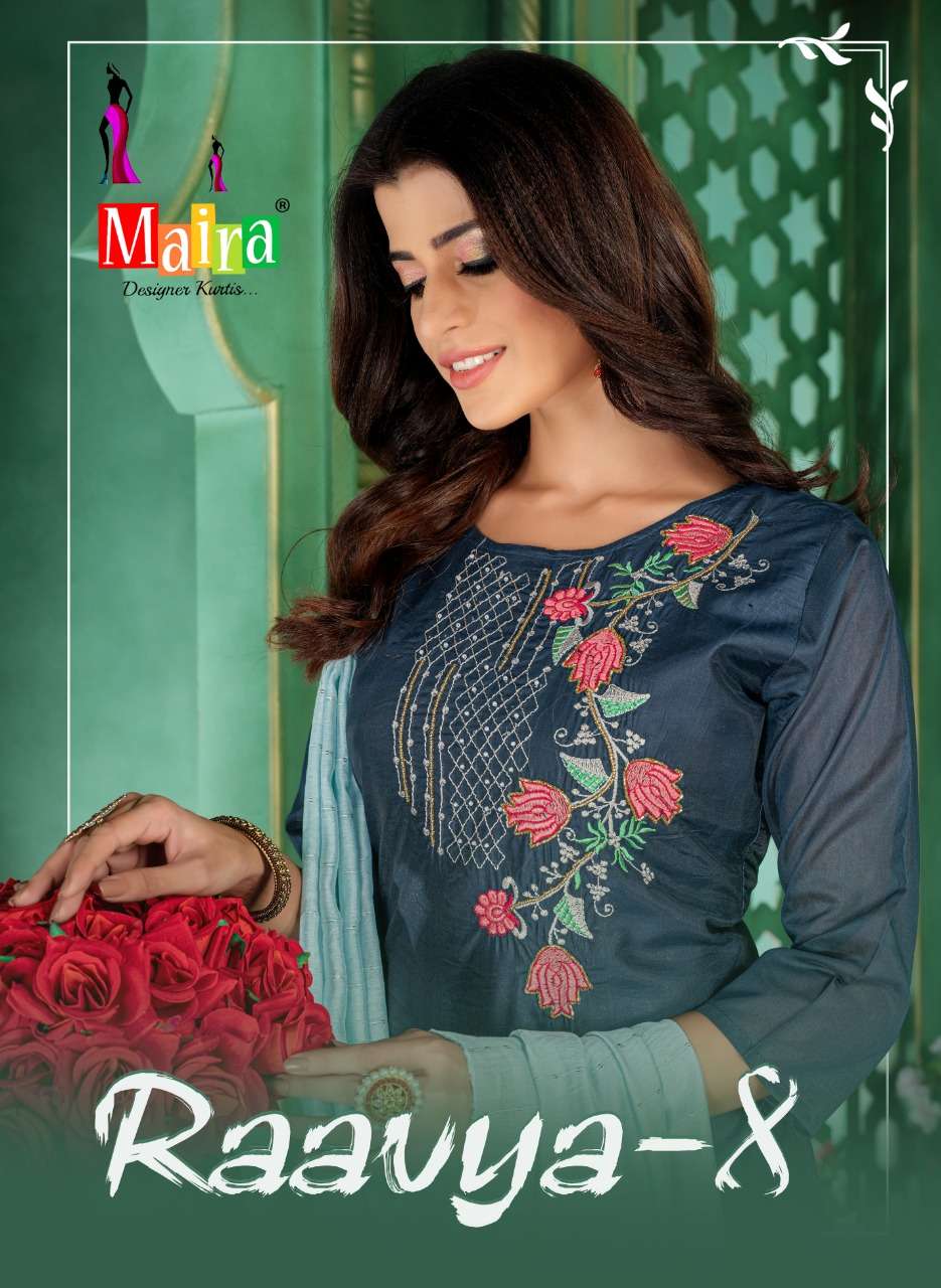 RAAVYA VOL-8 BY MAIRA 101 TO 108 SERIES BEAUTIFUL SUITS COLORFUL STYLISH FANCY CASUAL WEAR & ETHNIC WEAR HEAVY SILK DRESSES AT WHOLESALE PRICE