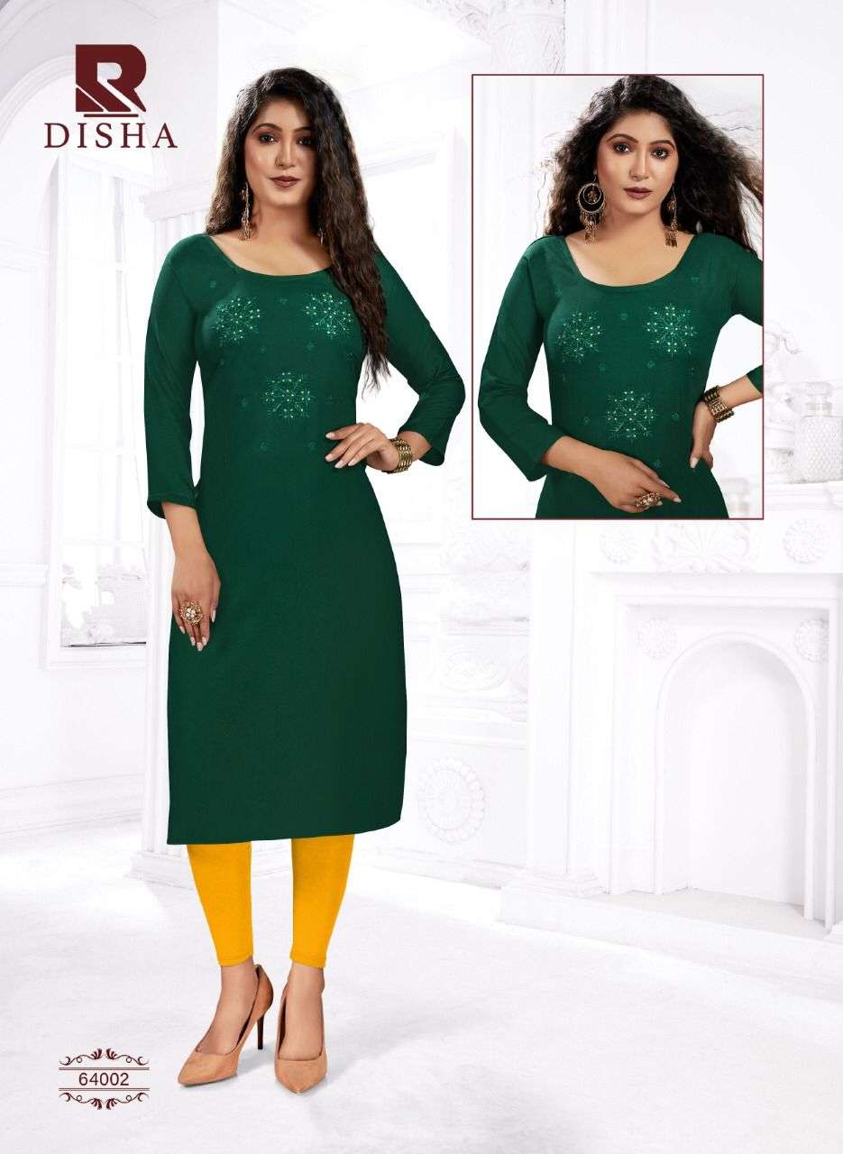 DISHA BY RAASHI 1001 TO 1008 SERIES DESIGNER STYLISH FANCY COLORFUL BEAUTIFUL PARTY WEAR & ETHNIC WEAR COLLECTION PURE RAYON KURTIS AT WHOLESALE PRICE