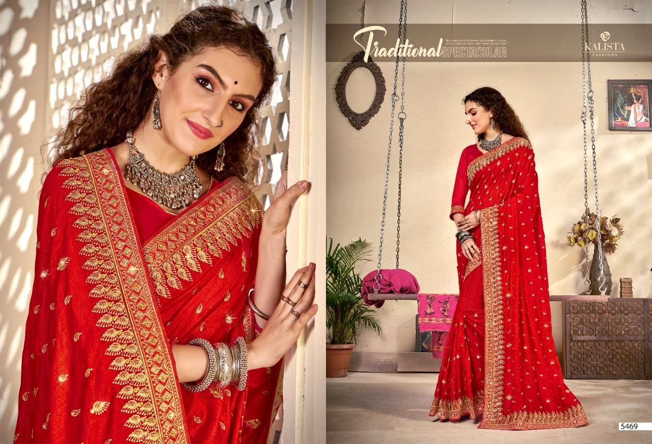 HARSHITA BY KALISTA FASHION 5468 TO 5475 SERIES INDIAN TRADITIONAL WEAR COLLECTION BEAUTIFUL STYLISH FANCY COLORFUL PARTY WEAR & OCCASIONAL WEAR GEORGETTE SAREES AT WHOLESALE PRICE