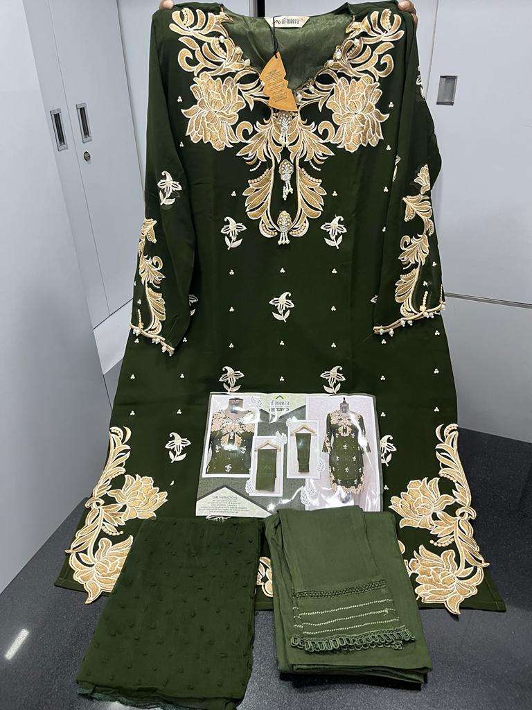 AL-MEERA HIT DESIGN 1114 COLOURS BY AL-MEERA 1114-A TO 1114-F SERIES BEAUTIFUL PAKISTANI SUITS COLORFUL STYLISH FANCY CASUAL WEAR & ETHNIC WEAR FAUX GEORGETTE DRESSES AT WHOLESALE PRICE