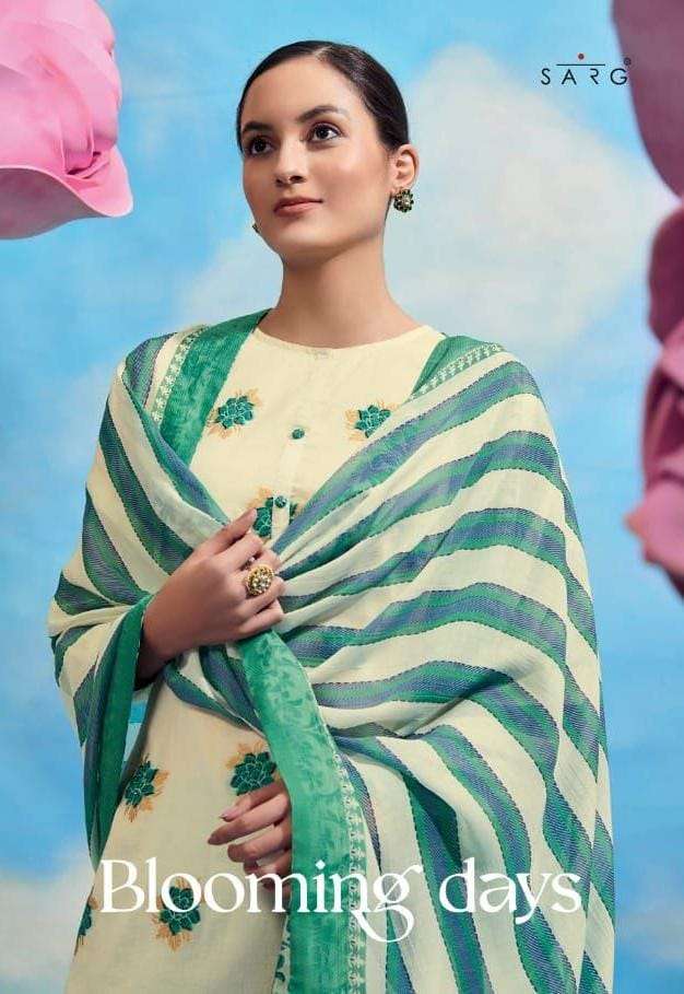 BLOOMING DAYS BY SARG BEAUTIFUL SUITS COLORFUL STYLISH FANCY CASUAL WEAR & ETHNIC WEAR JACQUARD DRESSES AT WHOLESALE PRICE