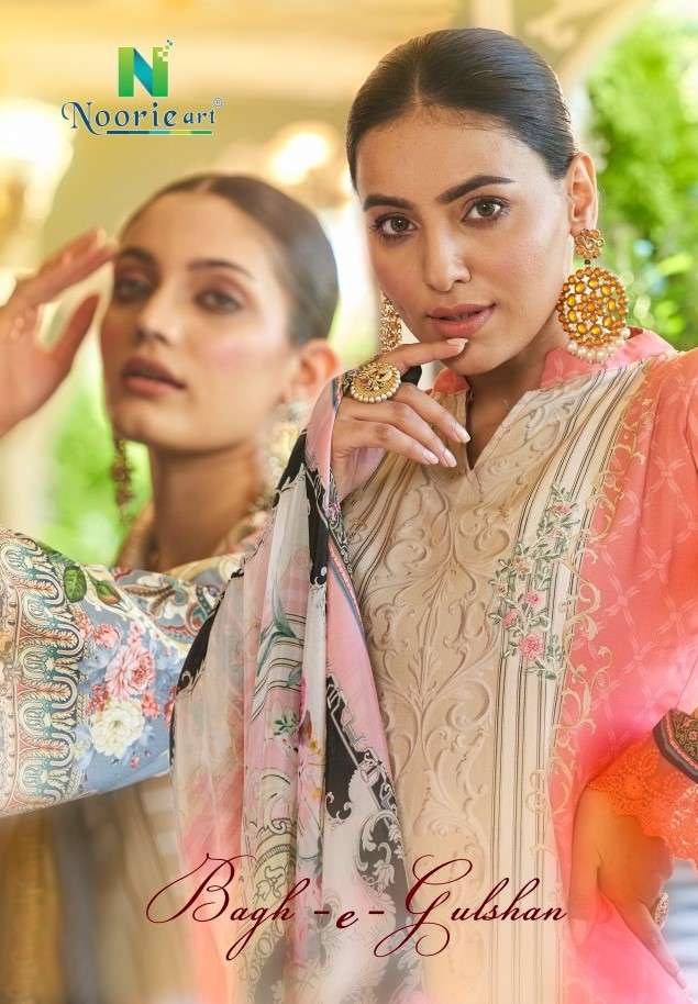BAGH-E-GULSHAN BY NOORIE ARTS 1001 TO 1007 SERIES BEAUTIFUL STYLISH SUITS FANCY COLORFUL CASUAL WEAR & ETHNIC WEAR & READY TO WEAR PURE COTTON PRINTED DRESSES AT WHOLESALE PRICE