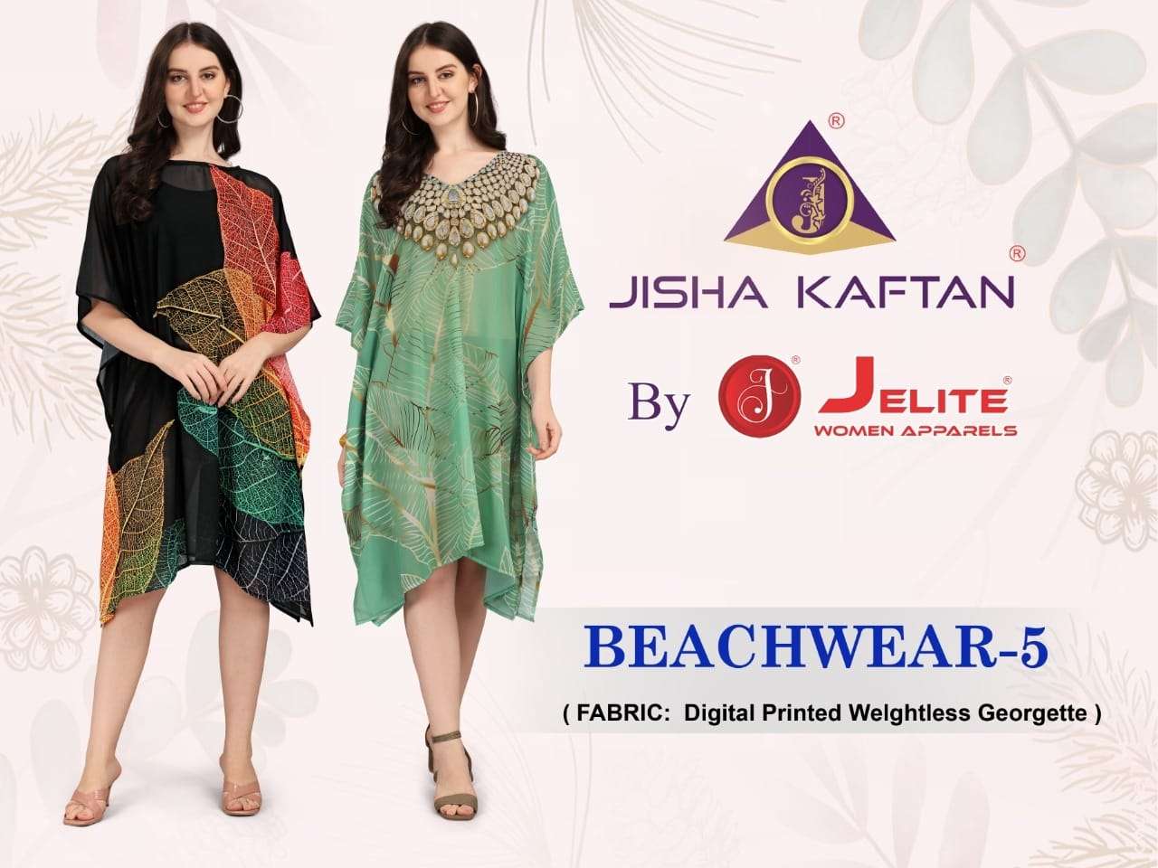 BEACHWEAR VOL-5 BY JELITE 532 TO 539 SERIES DESIGNER WEAR COLLECTION BEAUTIFUL STYLISH FANCY COLORFUL PARTY WEAR & OCCASIONAL WEAR WEIGHTLESS GEORGETTE PRINT GOWNS AT WHOLESALE PRICE