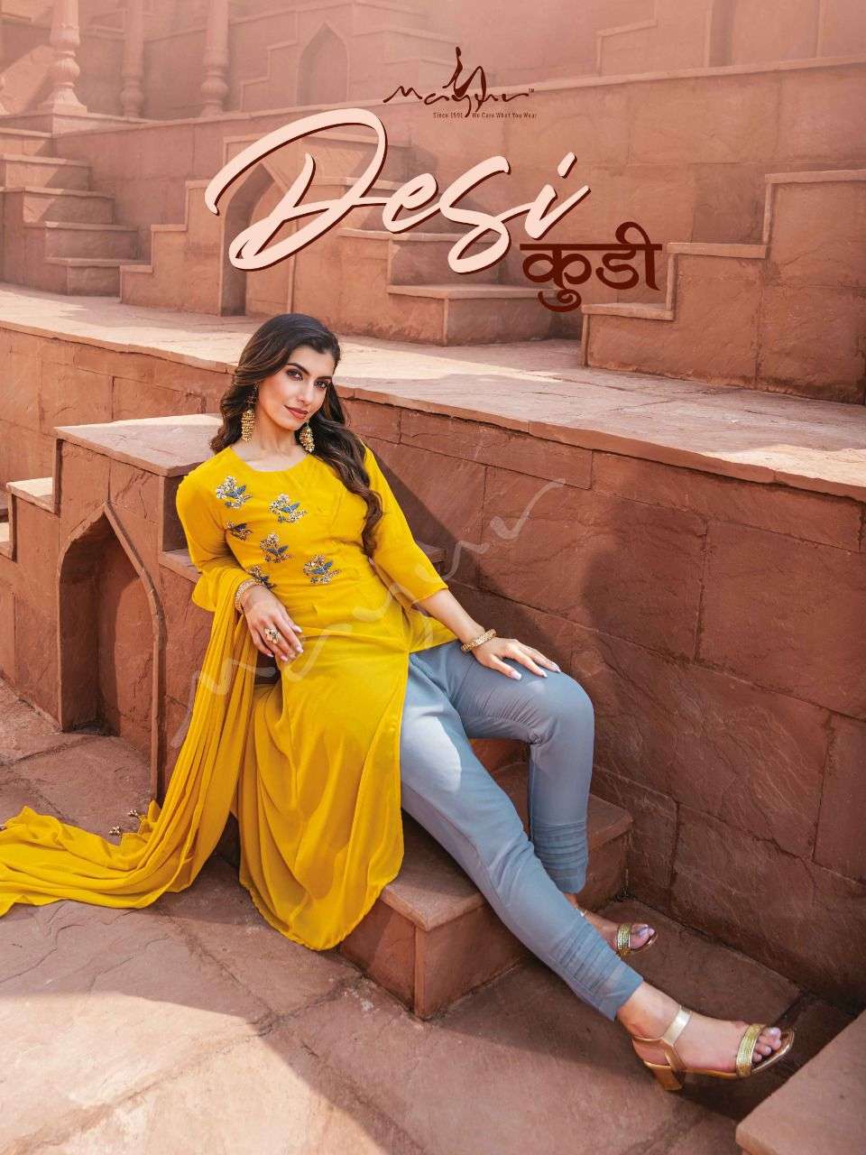 DESI KUDI BY MAYUR 001 TO 006 SERIES BEAUTIFUL SUITS COLORFUL STYLISH FANCY CASUAL WEAR & ETHNIC WEAR FAUX GEORGETTE DRESSES AT WHOLESALE PRICE