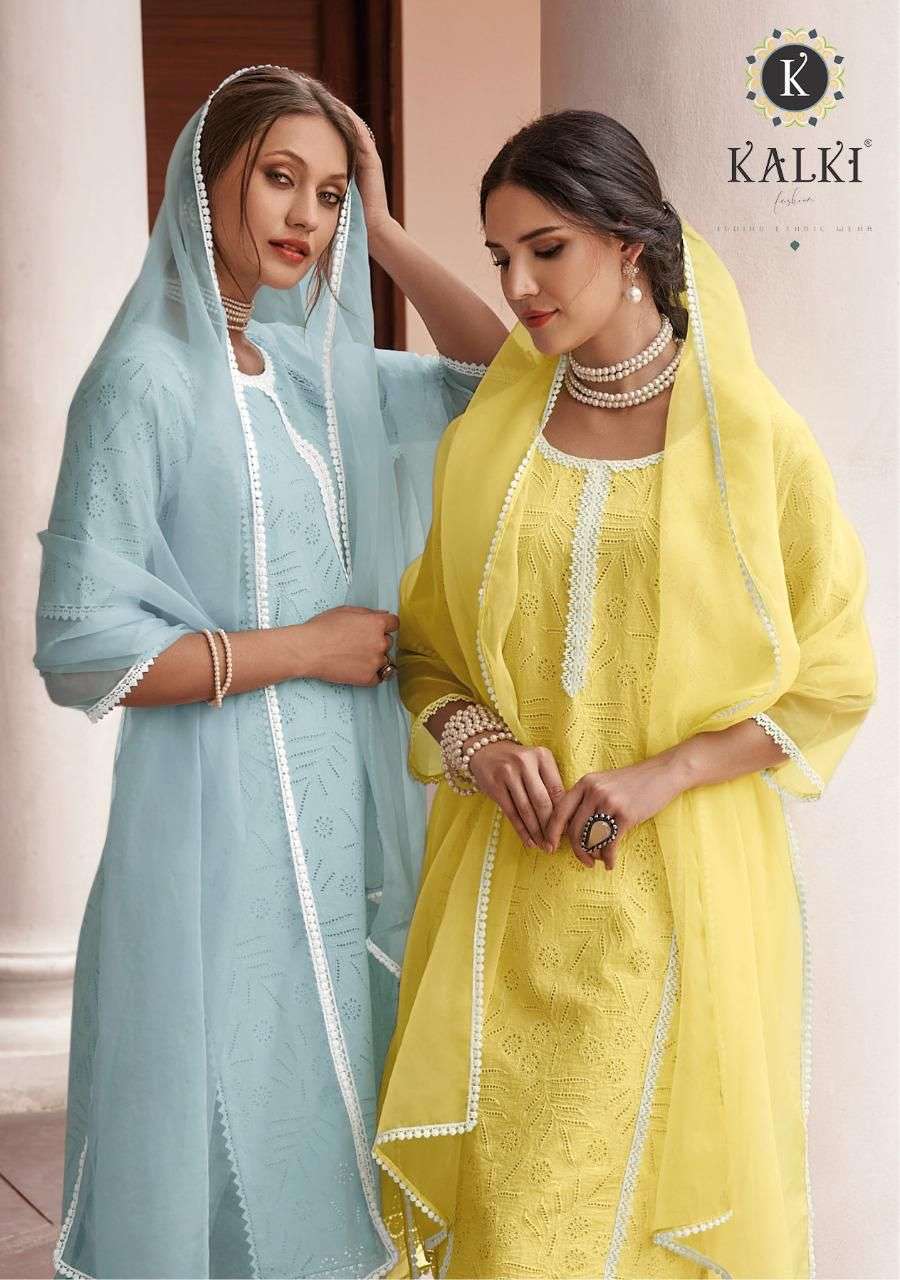 MUL MUL BY KALKI 20001 TO 20004 SERIES BEAUTIFUL SUITS COLORFUL STYLISH FANCY CASUAL WEAR & ETHNIC WEAR PURE COTTON SILK DRESSES AT WHOLESALE PRICE