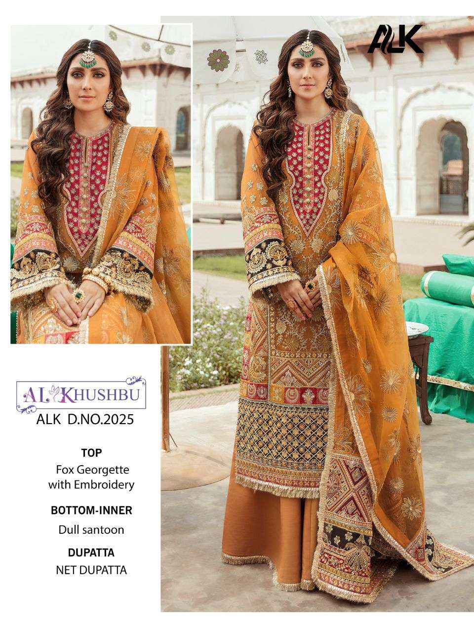 Al Khushbu Hit Design 2025 By Al Khushbu Designer Pakistani Suits Beautiful Stylish Fancy Colorful Party Wear & Occasional Wear Faux Georgette Embroidered Dresses At Wholesale Price
