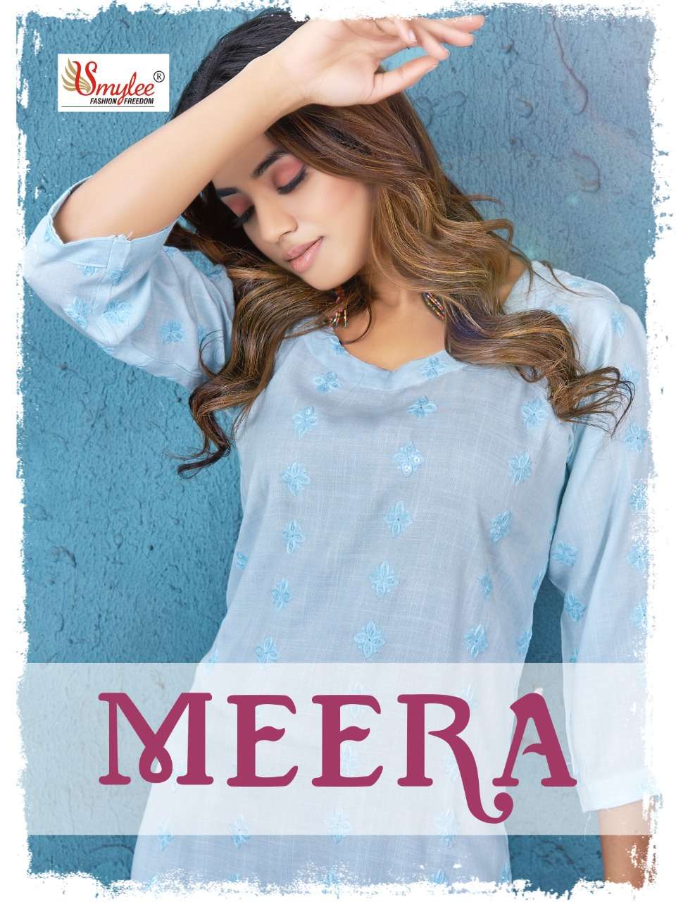 MEERA BY SMYLEE 1001 TO 1008 SERIES DESIGNER STYLISH FANCY COLORFUL BEAUTIFUL PARTY WEAR & ETHNIC WEAR COLLECTION PURE RAYON KURTIS AT WHOLESALE PRICE