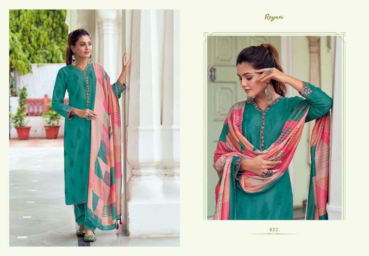 RANG BY REYNA 821 TO 827 SERIES BEAUTIFUL SUITS COLORFUL STYLISH FANCY CASUAL WEAR & ETHNIC WEAR PURE BEMBERG SILK DRESSES AT WHOLESALE PRICE