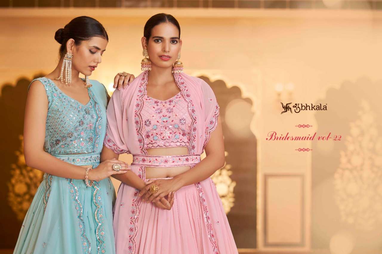 Bridesmaid Vol-22 By Shubhkala 2181 To 2187 Series Bridal Wear Collection Beautiful Stylish Colorful Fancy Party Wear & Occasional Wear Georgette Lehengas At Wholesale Price