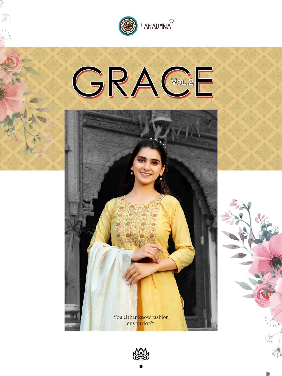 GRACE VOL-2 BY ARADHNA FASHION 2001 TO 2004 SERIES DESIGNER STYLISH FANCY COLORFUL BEAUTIFUL PARTY WEAR & ETHNIC WEAR COLLECTION COTTON KURTIS AT WHOLESALE PRICE