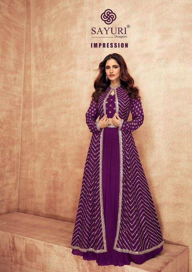 Impression By Sayuri 9514 To 9514-D Series Designer Stylish Fancy Colorful Beautiful Party Wear & Ethnic Wear Collection Chinnon Silk Tops With Bottom At Wholesale Price