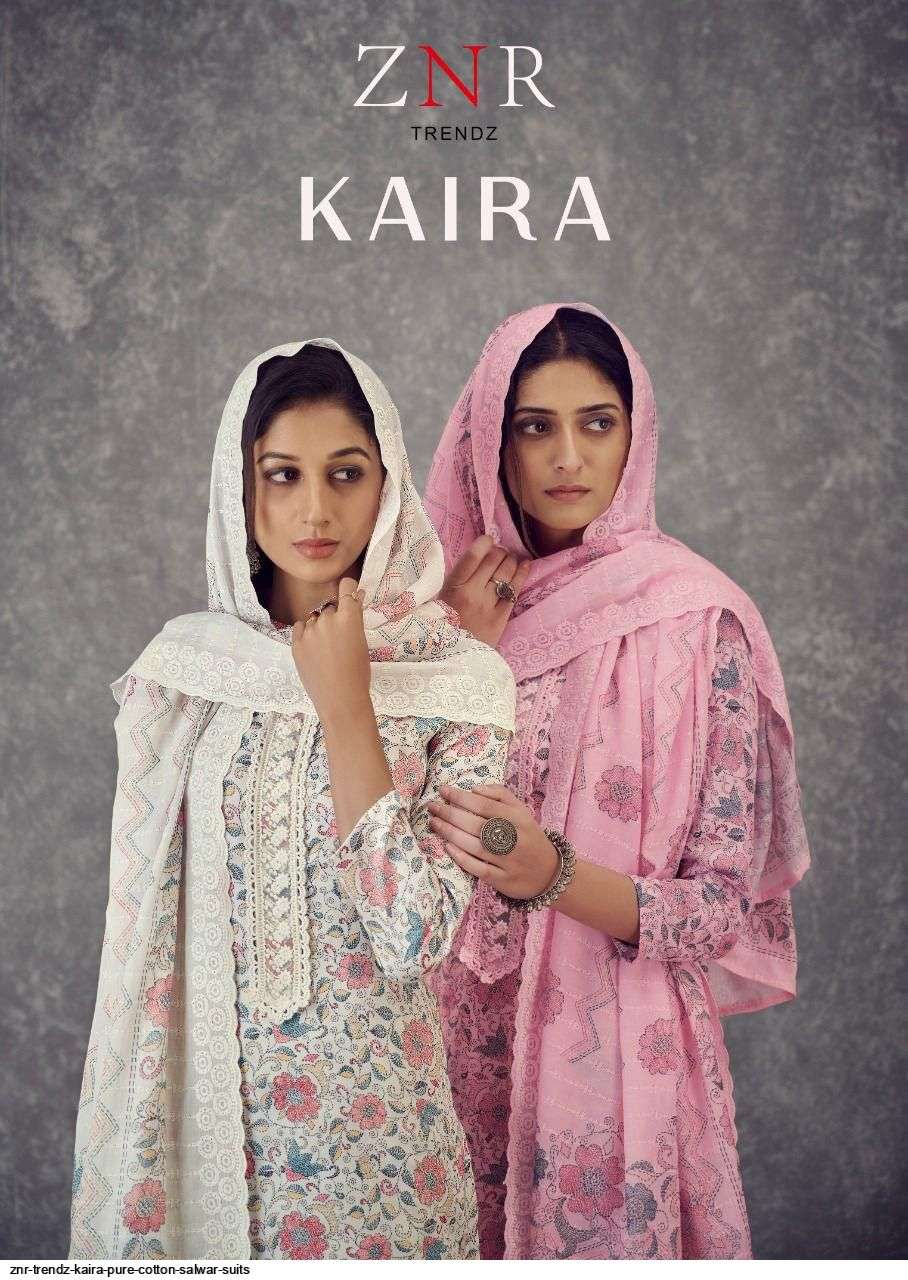 KAIRA BY ZNR TRENDZ A TO D SERIES DESIGNER SUITS BEAUTIFUL STYLISH FANCY COLORFUL PARTY WEAR & OCCASIONAL WEAR PUA JAM COTTON EMBROIDERED DRESSES AT WHOLESALE PRICE
