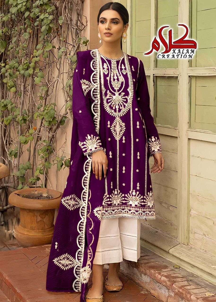 KALAM 1107 COLOURS BY FASHID WHOLESALE 1107-A TO 1107-B SERIES BEAUTIFUL STYLISH PAKISTANI SUITS FANCY COLORFUL CASUAL WEAR & ETHNIC WEAR & READY TO WEAR FAUX GEORGETTE EMBROIDERY DRESSES AT WHOLESALE PRICE