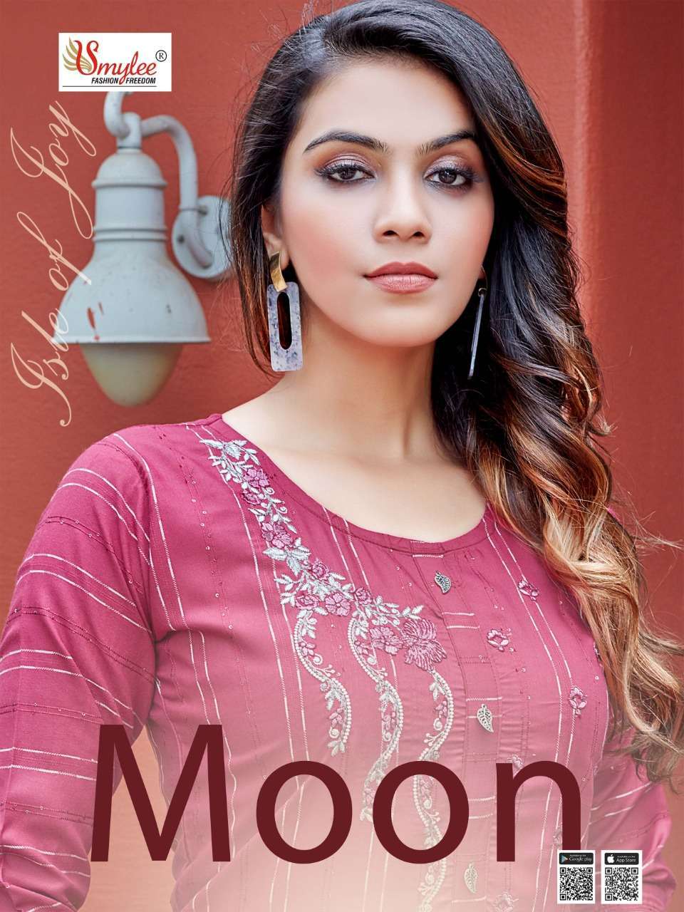 MOON BY SMYLEE 01 TO 08 SERIES DESIGNER STYLISH FANCY COLORFUL BEAUTIFUL PARTY WEAR & ETHNIC WEAR COLLECTION RAYON KURTIS AT WHOLESALE PRICE