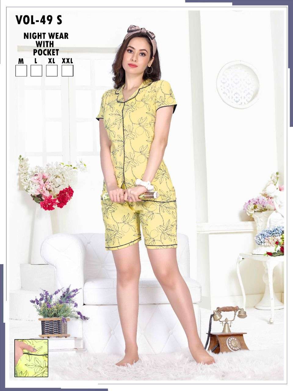 NIGHT WEAR VOL-49S BY KAAMIRI 01 TO 06 SERIES BEAUTIFUL STYLISH FANCY COLORFUL CASUAL WEAR & ETHNIC WEAR HOSIERY COTTON NIGHT SUITS AT WHOLESALE PRICE