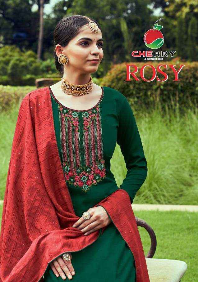 ROSY BY CHERRY 201 TO 204 SERIES BEAUTIFUL SUITS COLORFUL STYLISH FANCY CASUAL WEAR & ETHNIC WEAR SILK DRESSES AT WHOLESALE PRICE
