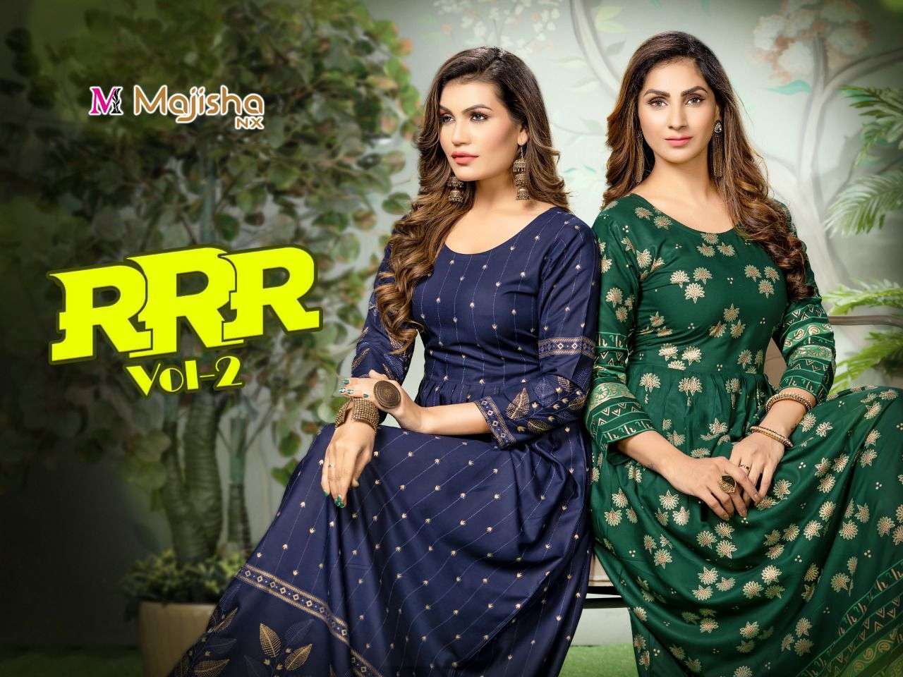 RRR VOL-2 BY MAJISHA NX 201 TO 208 SERIES BEAUTIFUL STYLISH FANCY COLORFUL CASUAL WEAR & ETHNIC WEAR RAYON FOIL GOWNS AT WHOLESALE PRICE