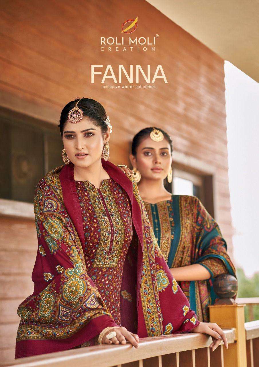 FANNA VOL-2 BY ROLI MOLI 1001 TO 1008 SERIES DESIGNER SUITS BEAUTIFUL STYLISH FANCY COLORFUL PARTY WEAR & ETHNIC WEAR PASHMINA JACQUARD DRESSES AT WHOLESALE PRICE