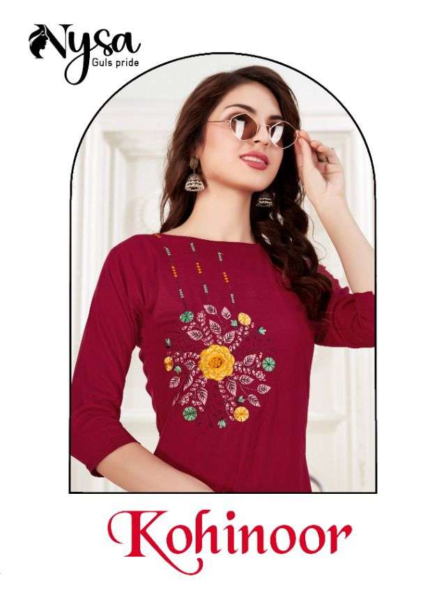 KOHINOOR BY NYSA 1001 TO 1008 SERIES BEAUTIFUL STYLISH FANCY COLORFUL CASUAL WEAR & ETHNIC WEAR RAYON KURTIS AT WHOLESALE PRICE