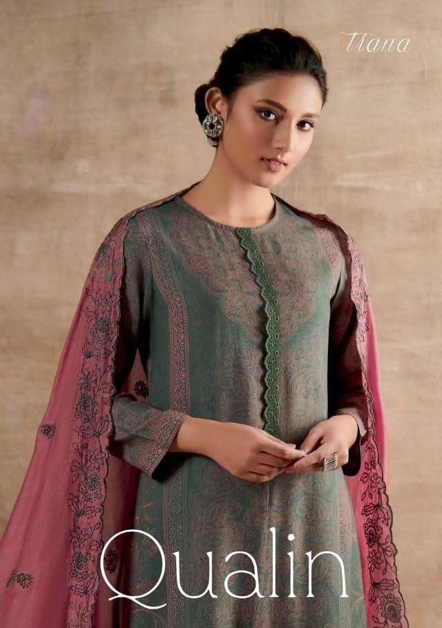 QUALIN BY ITRANA DESIGNER SUITS BEAUTIFUL FANCY COLORFUL STYLISH PARTY WEAR & OCCASIONAL WEAR TWILL DIGITAL PRINT EMBROIDERED DRESSES AT WHOLESALE PRICE