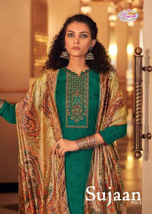 SUJAAN VOL-2 BY SIYONI 44001 TO 44008 SERIES BEAUTIFUL SUITS COLORFUL STYLISH FANCY CASUAL WEAR & ETHNIC WEAR PURE PASHMINA DIGITAL PRINT EMBROIDERED DRESSES AT WHOLESALE PRICE