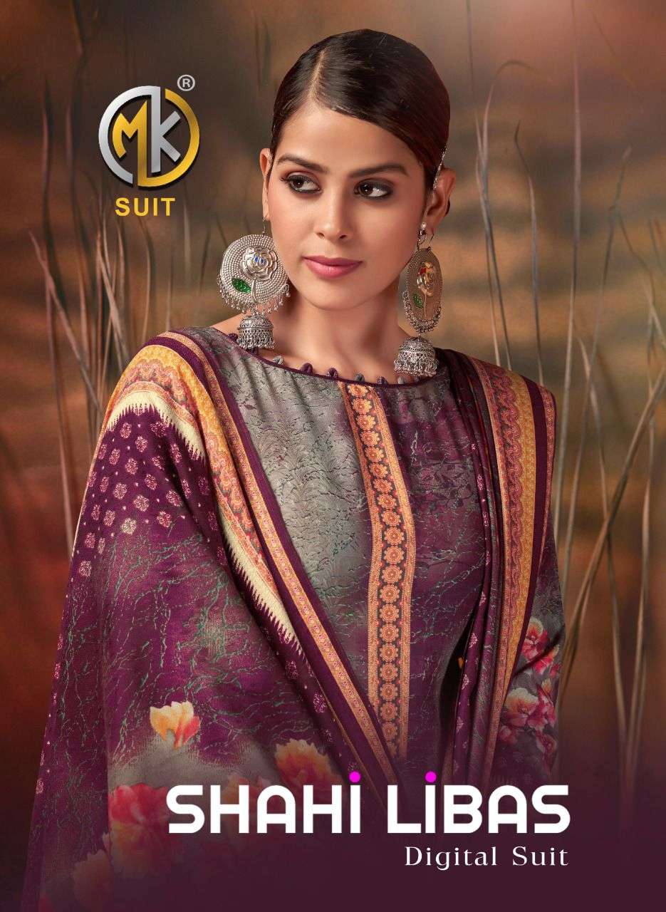 SHAHI LIBAS BY MK SUIT 1001 TO 1010 SERIES BEAUTIFUL SUITS COLORFUL STYLISH FANCY CASUAL WEAR & ETHNIC WEAR PREMIUM PASHMINA PRINT DRESSES AT WHOLESALE PRICE