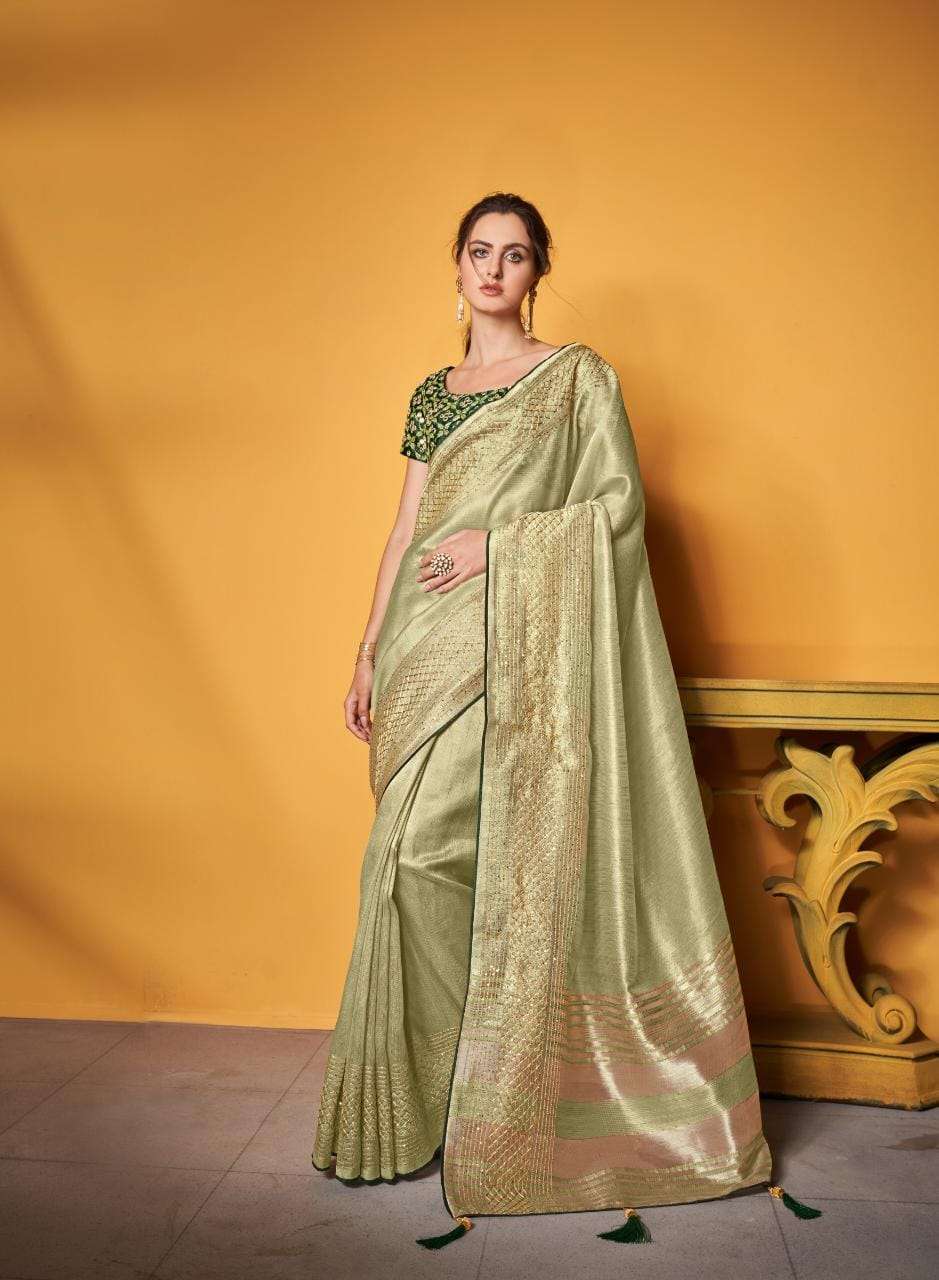 MANNAT BY SUMITRASACHI 3001 TO 3005 SERIES INDIAN TRADITIONAL WEAR COLLECTION BEAUTIFUL STYLISH FANCY COLORFUL PARTY WEAR & OCCASIONAL WEAR PURE TISSUE SAREES AT WHOLESALE PRICE