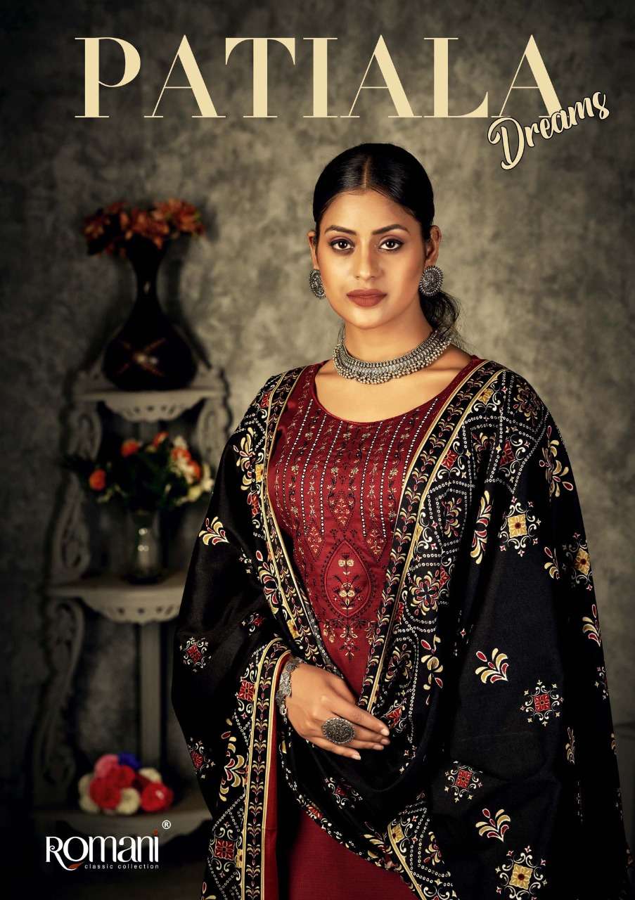 Patiala Dreams By Romani 1087-001 To 1087-010 Series Beautiful Festive Suits Stylish Fancy Colorful Casual Wear & Ethnic Wear Pure Pashmina Print Dresses At Wholesale Price