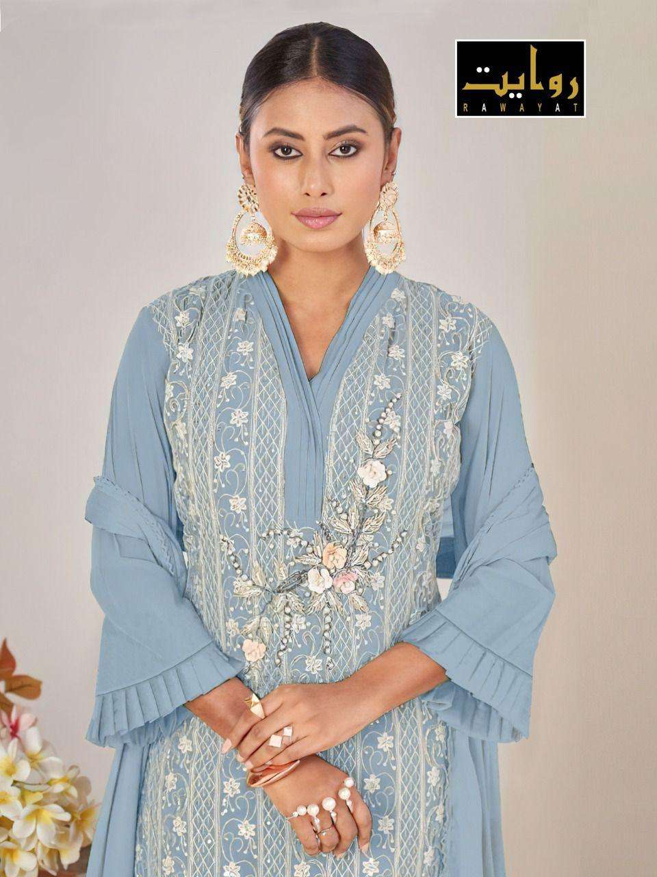RAWAYAT 2025 COLOURS BY RAWAYAT 2025-A TO 2025-C SERIES BEAUTIFUL PAKISTANI SUITS COLORFUL STYLISH FANCY CASUAL WEAR & ETHNIC WEAR FAUX GEORGETTE EMBROIDERED DRESSES AT WHOLESALE PRICE