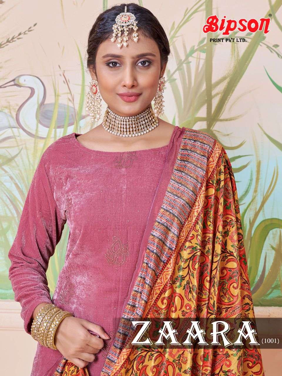ZAARA BY BIPSON 1001-A TO 1001-D SERIES BEAUTIFUL SUITS COLORFUL STYLISH FANCY CASUAL WEAR & ETHNIC WEAR PURE VELVET WITH WORK DRESSES AT WHOLESALE PRICE